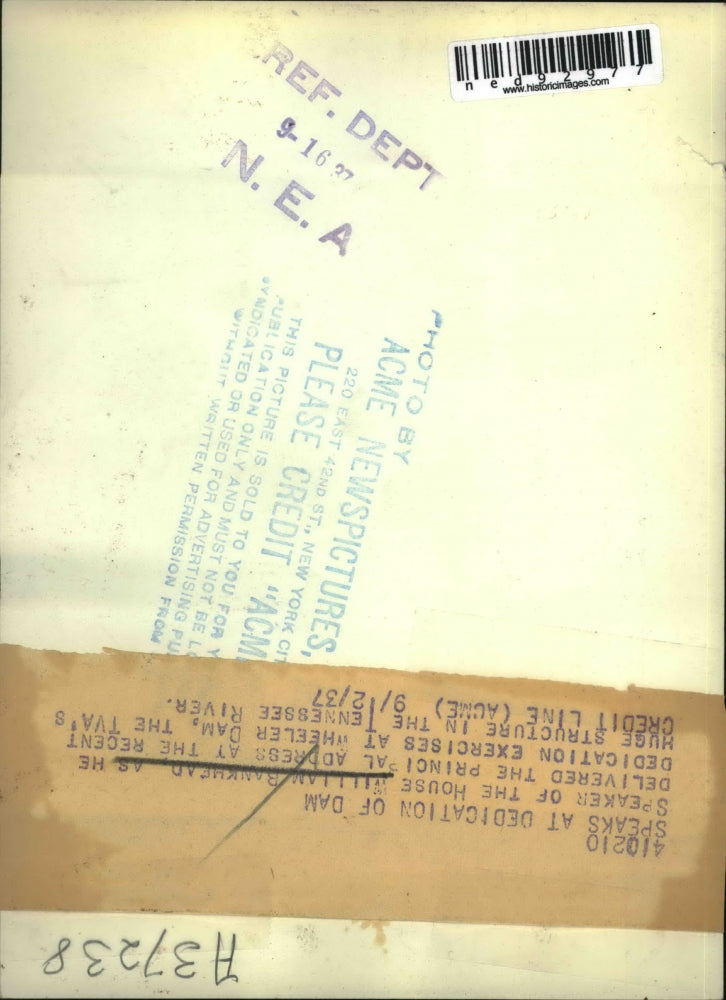 1937 Press Photo Speaker of the House William Bankhead delivering an address