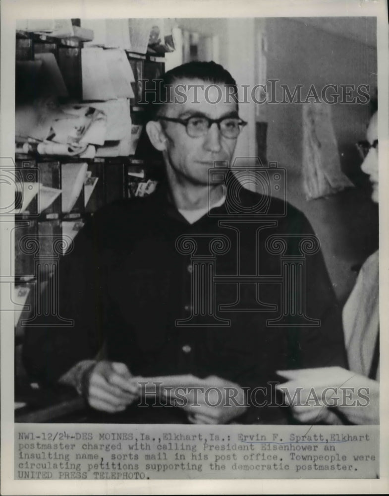 1953 Press Photo of Ervin F. Spratt who was charged with insulting President