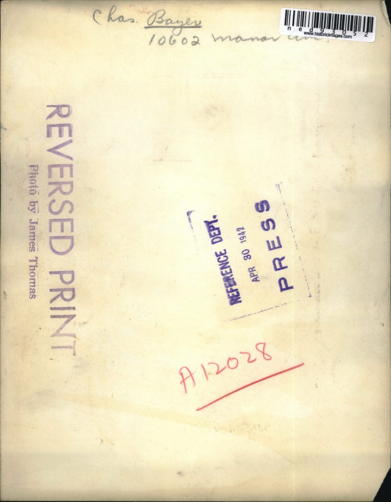 1942 Press Photo Charles Bayer