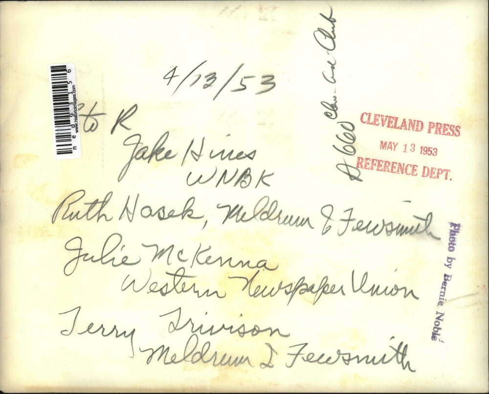 1953 Press Photo L-R Jake Hines, Ruth Hosek, Julie Mckenna, and Terry Trivison.