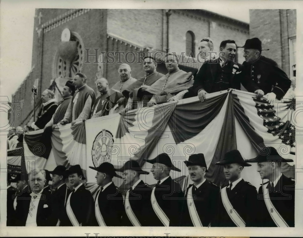 1938 Press Photo New Orleans La Chas Benchaud, Msgr E Bonnanzi,Rt Rev P Wynhoven