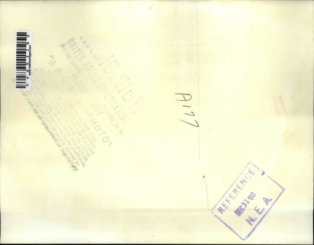 1961 Press Photo of helmeted policemen clashing with leftist strikers in Belgium