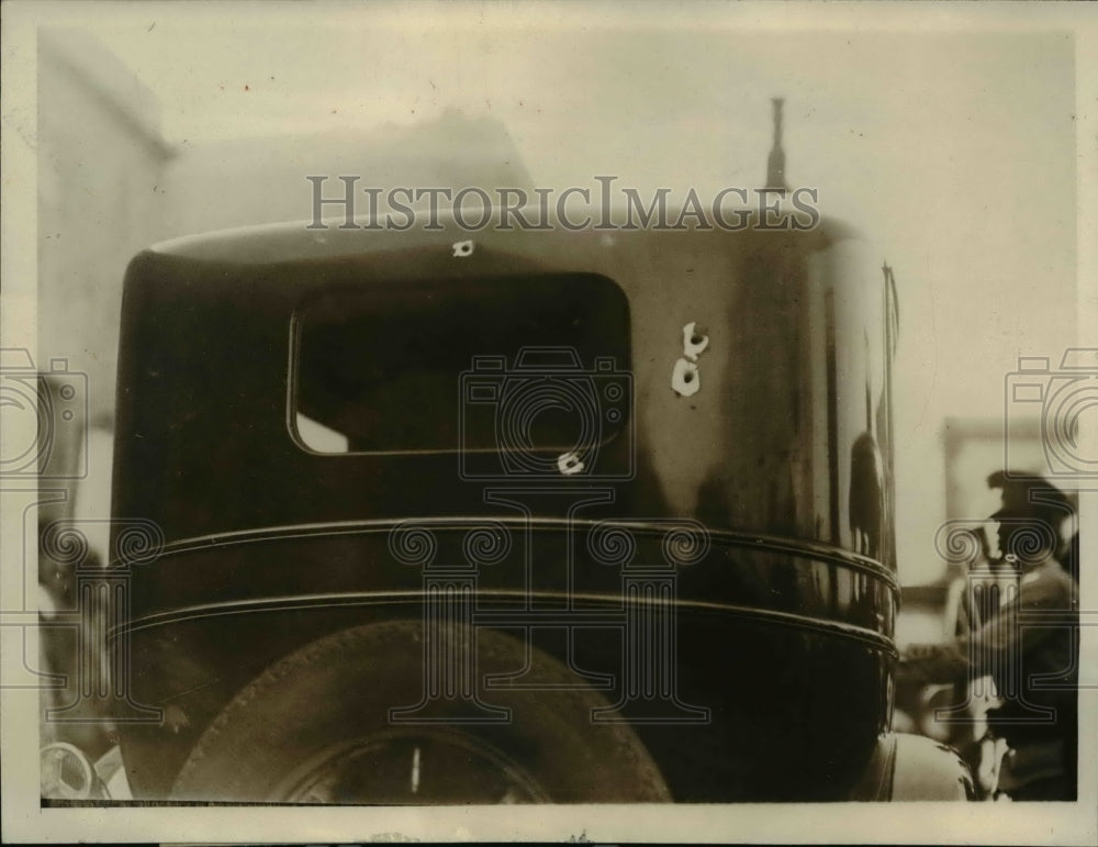1930 Press Photo Bullet holes in Mexican Pres. car from Dan Flores