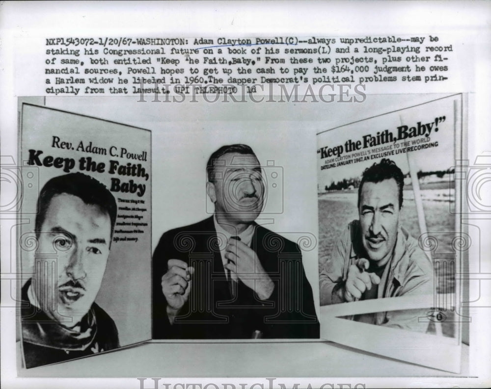 1967 Press Photo Wash. Adam Clayton Powell & Congressional poster