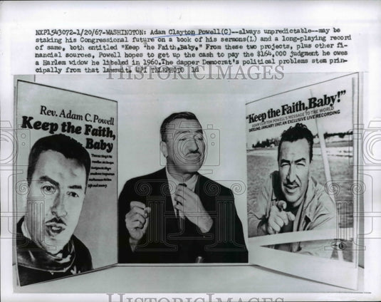 1967 Press Photo Wash. Adam Clayton Powell & Congressional poster