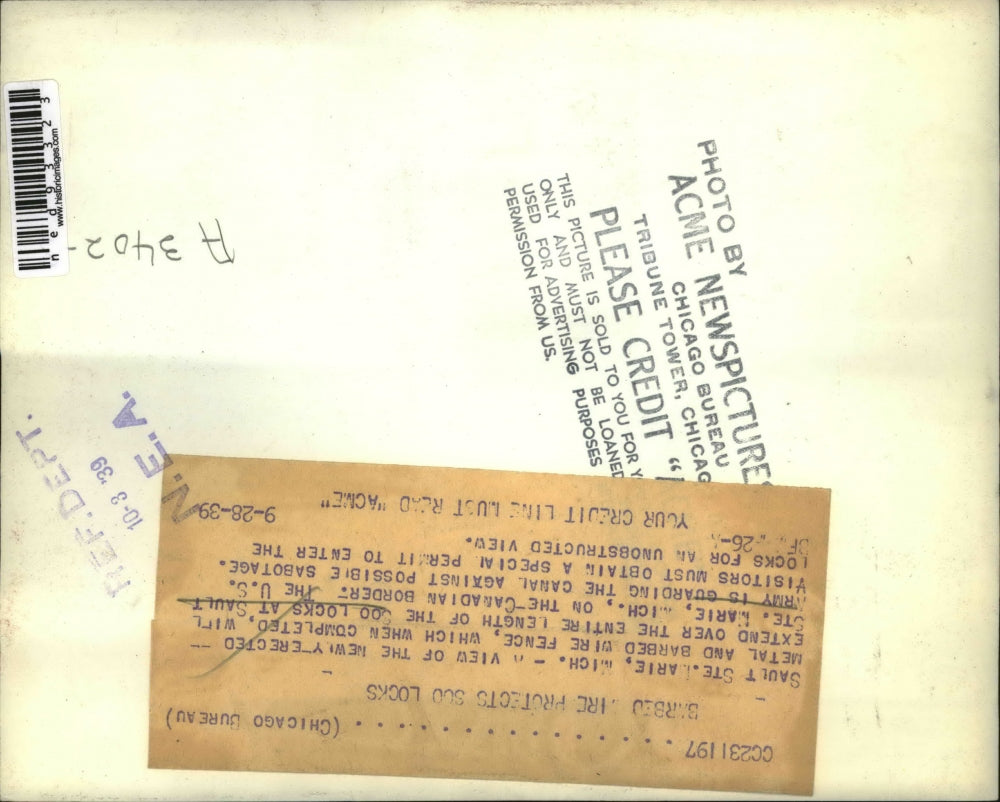 1939 Press Photo 500 Locks at Sault Ste Marie Michigan