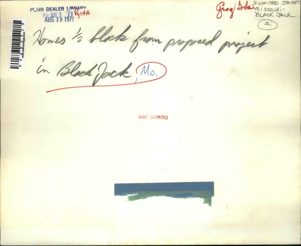 1971 Press Photo Homes near proposed project in Black Jack Mo