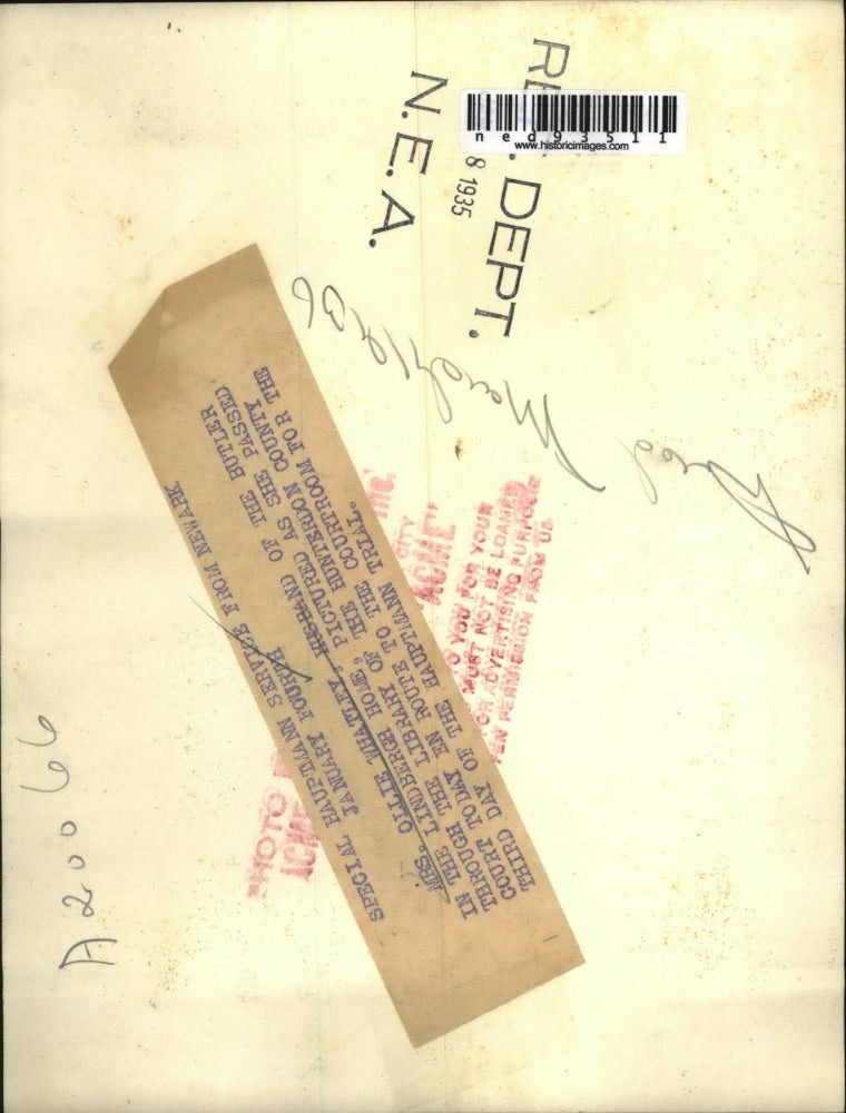 1935 Press Photo of Mrs. Ollie Whatley wife of the butler in the Lindbergh home.