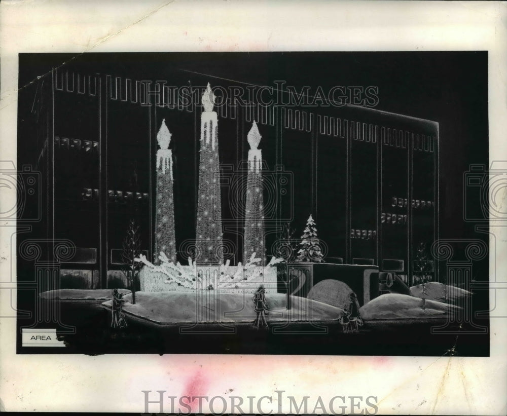 1973 Press Photo 1973-1974 Downtown Christmas decorations