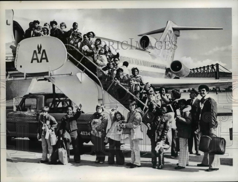 1976 Press Photo 5th and 6th grade Cleveland students go to the French Alps