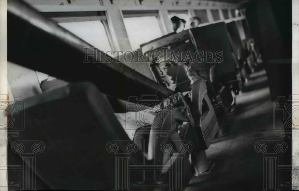 1959 Press Photo Bronte Ont Canada passenger train smashed with Chicago train