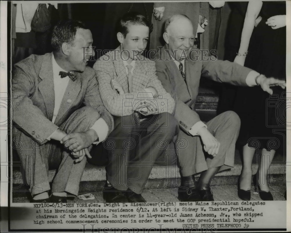 1952 Press Photo President Dwight Eisenhower, Sidney W. Thaxter, James Acheson