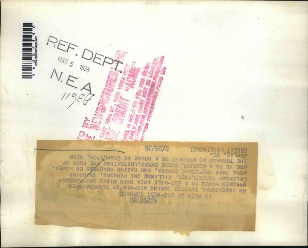 1935 Press Photo Tornado Destroys Home Killing 1 - ned94440