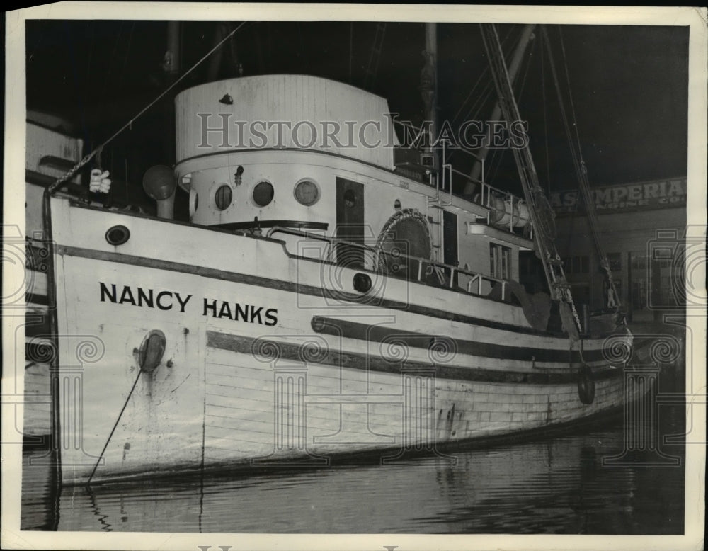 1937 Press Photo LA Calif ship Nancy Hawks seized for registration violation