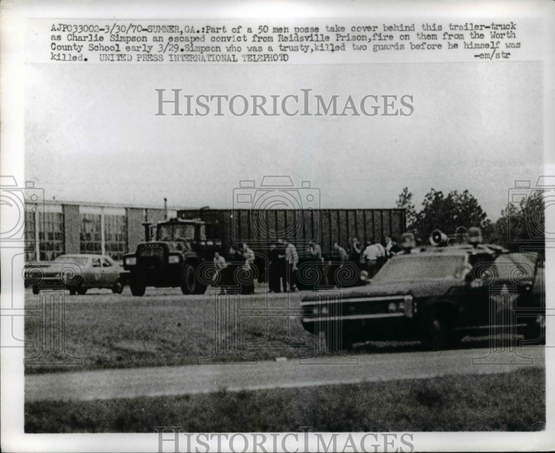 Load image into Gallery viewer, 1970 Press Photo Sumner Ga Charlie Simpson escaped convict captured
