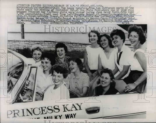 1959 Press Photo Minneapolis MN contestants for Princess Kay VI.Erdahl, Gleason
