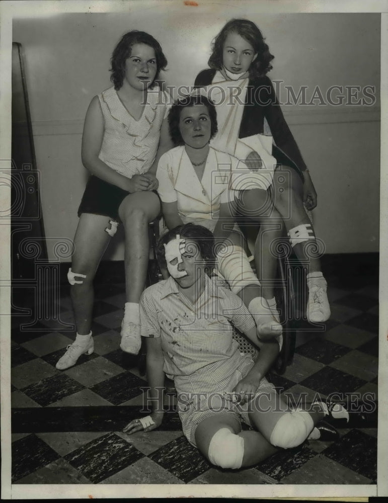 1933 Press Photo Front:Sandra Thorsen,Leanor Wilson,Lora York & Susie Richardson