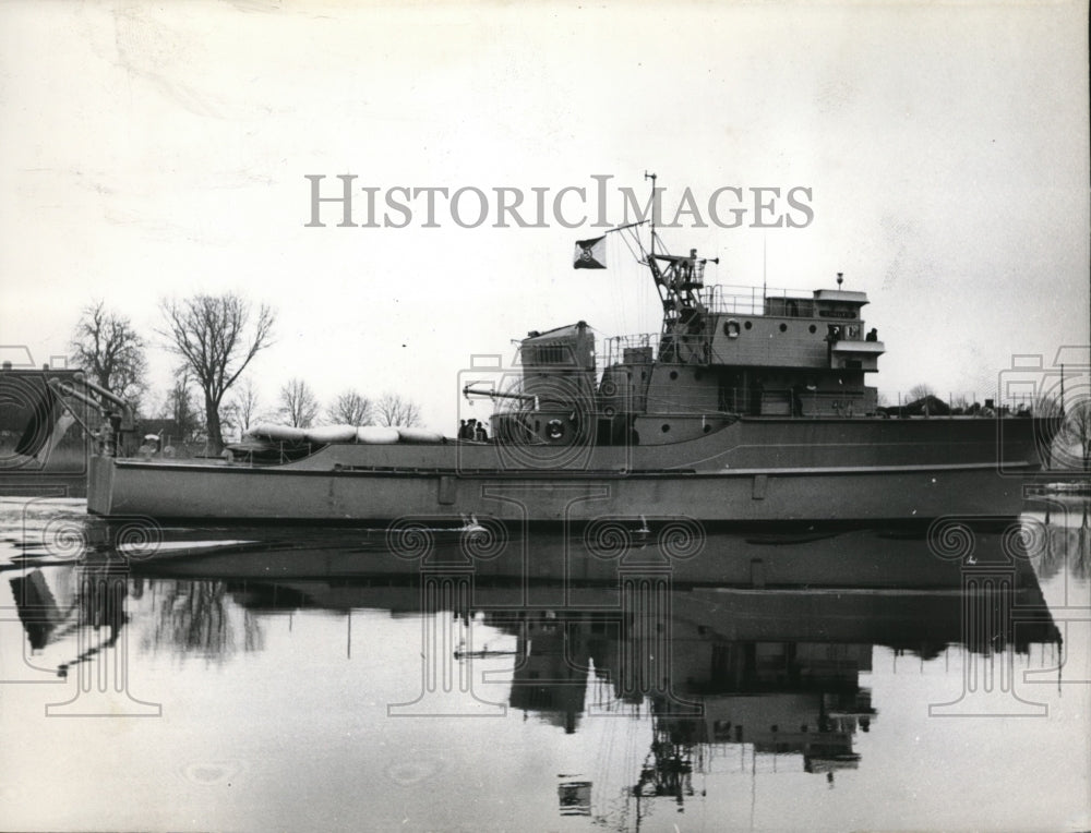 1958 Press Photo Lindau MineSweeper Ship in Germany