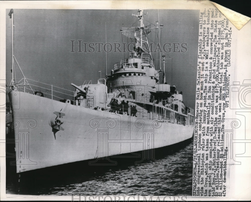 1962 Press Photo Emperor Haile Selassie&#39;s Flagship- Historic Images