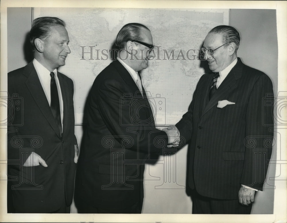 1955 Press Photo Heinrich Von Brentano Jose Maza Dag Hammarskjold United Nations- Historic Images