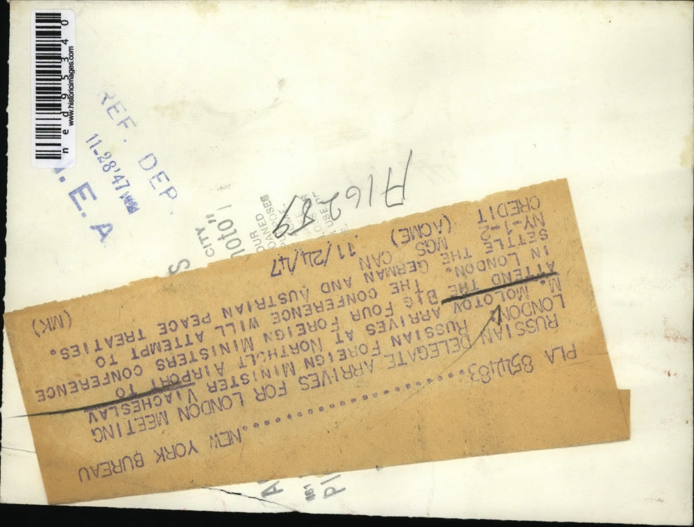 1947 Press Photo Viacheslav Molotov