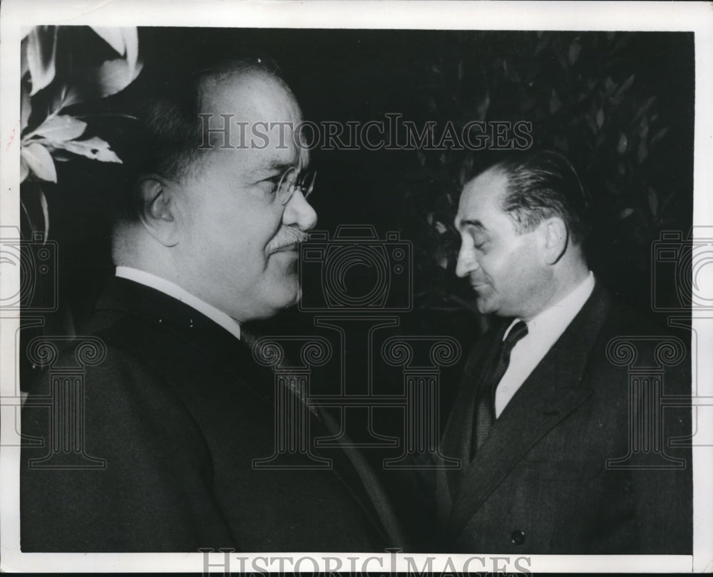 1954 Press Photo VM Molotov and Pierre Mendes- Historic Images