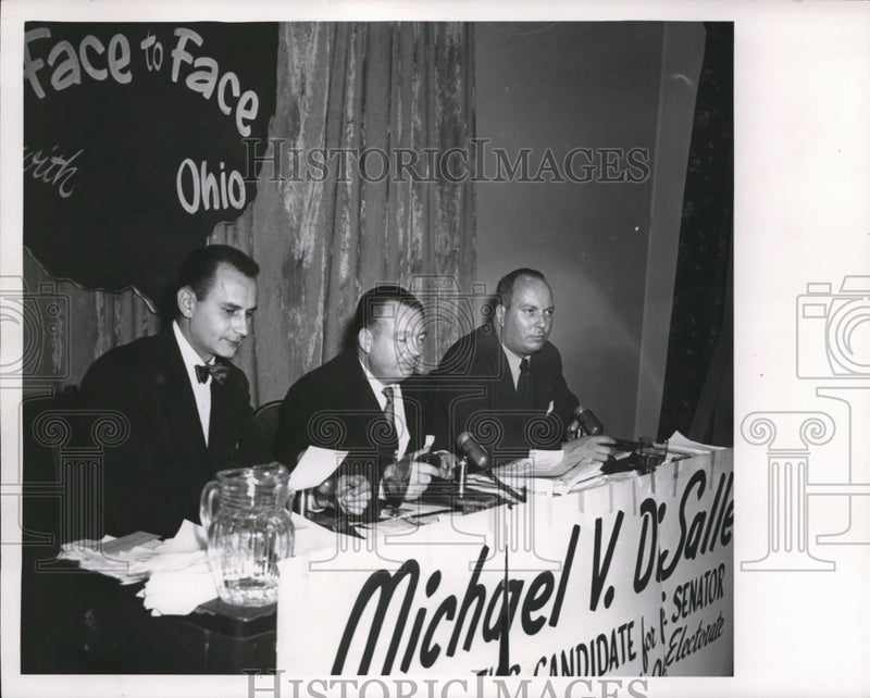 Load image into Gallery viewer, 1952 Press Photo of L-R Ted Anthony, Michael DiSalle, and Ed Martin. - ned95576
