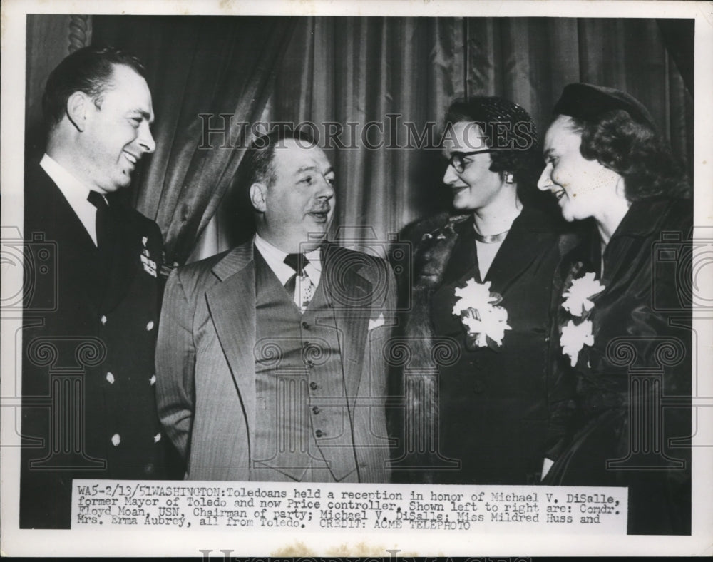 1951 Press Photo of Michael V. DiSalle (2nd from left) after being appointed