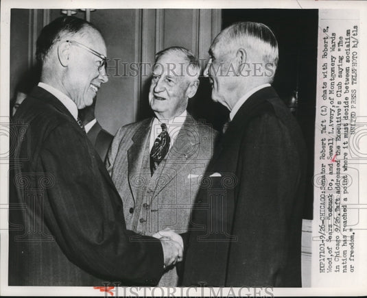 1952 Press Photo Robert Taft, Sewell Avery, and Robert Wood