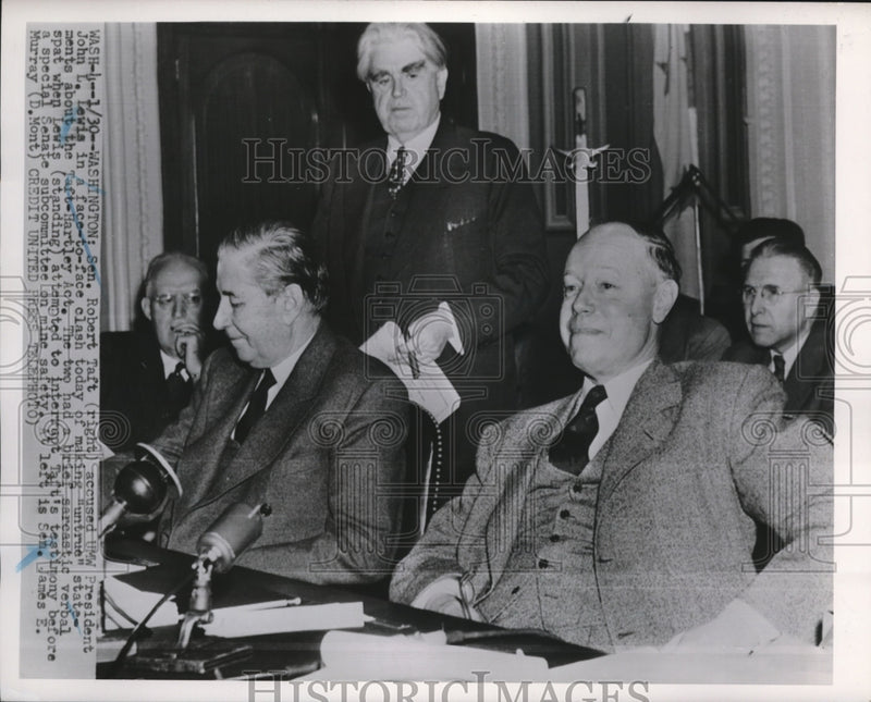 Load image into Gallery viewer, 1952 Press Photo Senator Robert Taft of Ohio &amp; UMW President John Lewis
