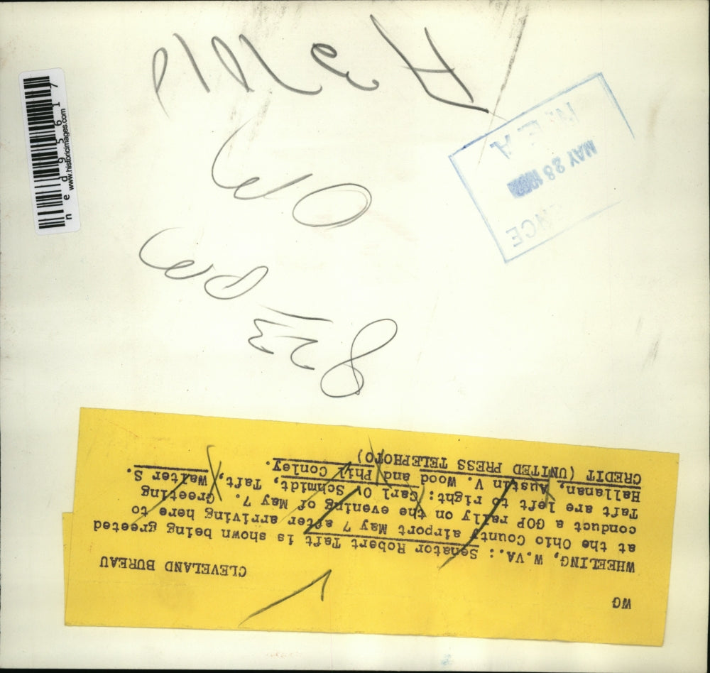 1952 Press Photo Senator Robert Taft of Ohio, Carl Schmidt, Walter Hallanan