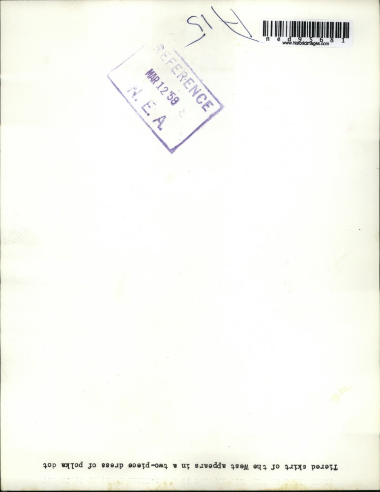 1958 Press Photo A tiered skirt of a two piece polka dot dress - ned95681