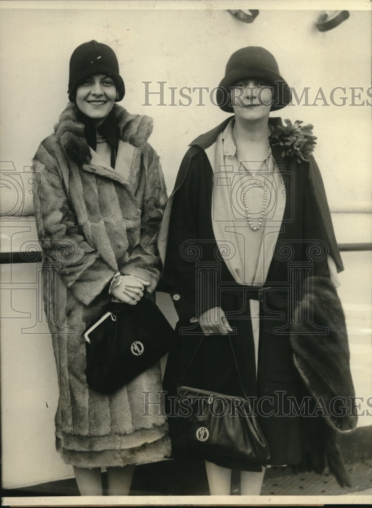 1925 Press Photo Marjorie Oelrichs & mother Mrs C de L Oelrichs