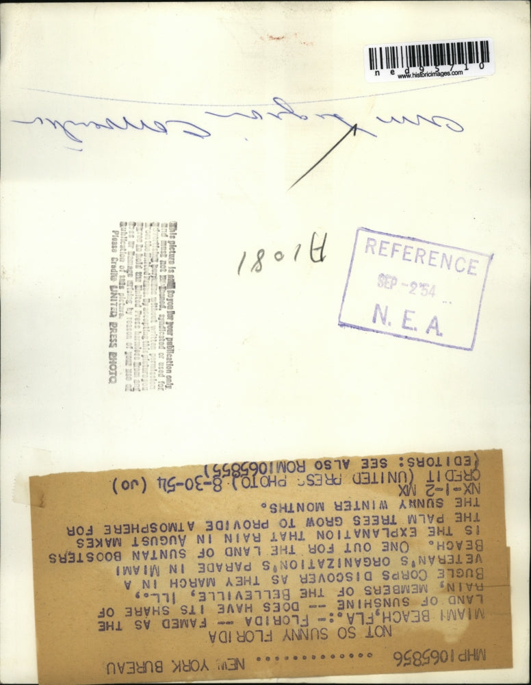 1954 Press Photo Miami Beach Fla Belleville Ill Bugle Corps march in parade