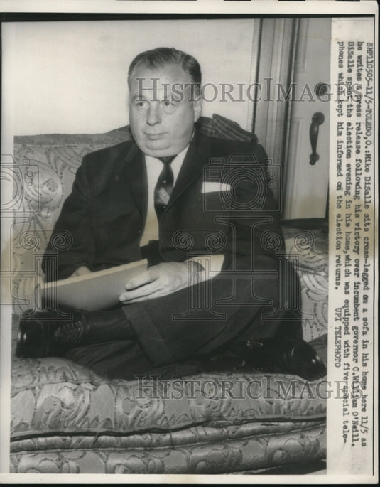1958 Press Photo Toledo Ohio Michael V DiSalle wins Governor  election- Historic Images