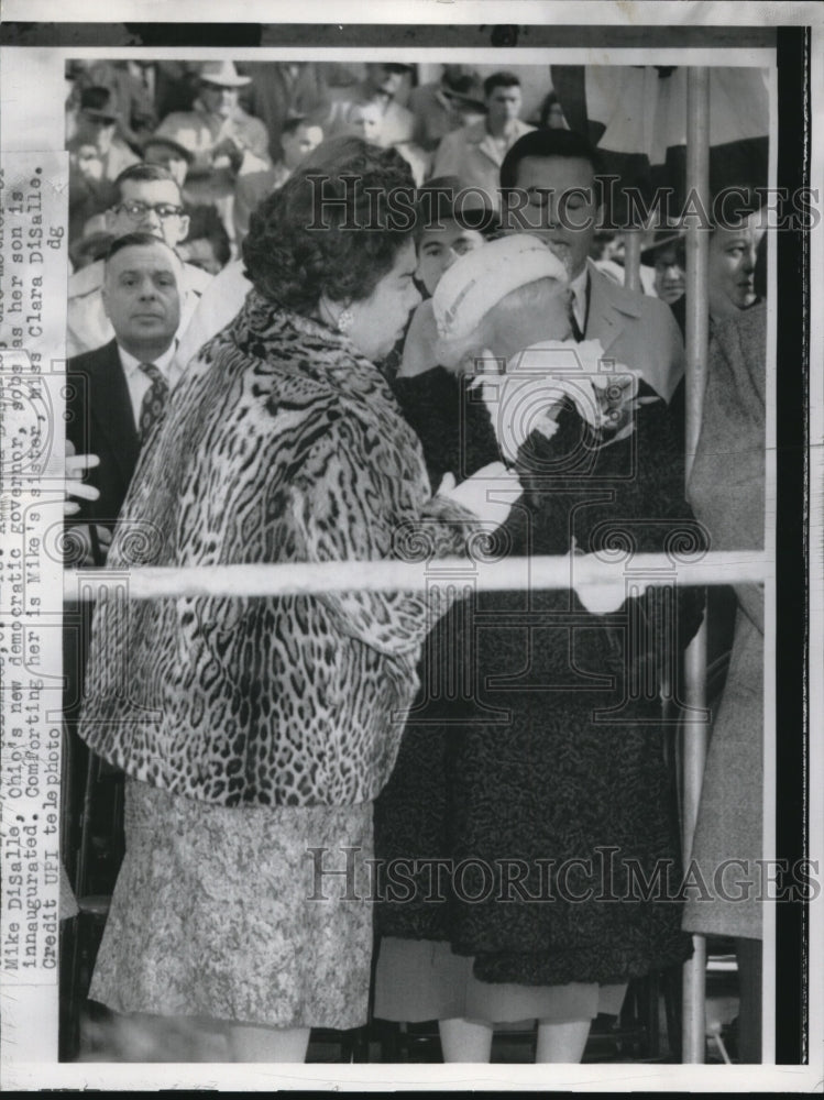1959 Press Photo Ohio Giv Michael DiSalle wife & sister