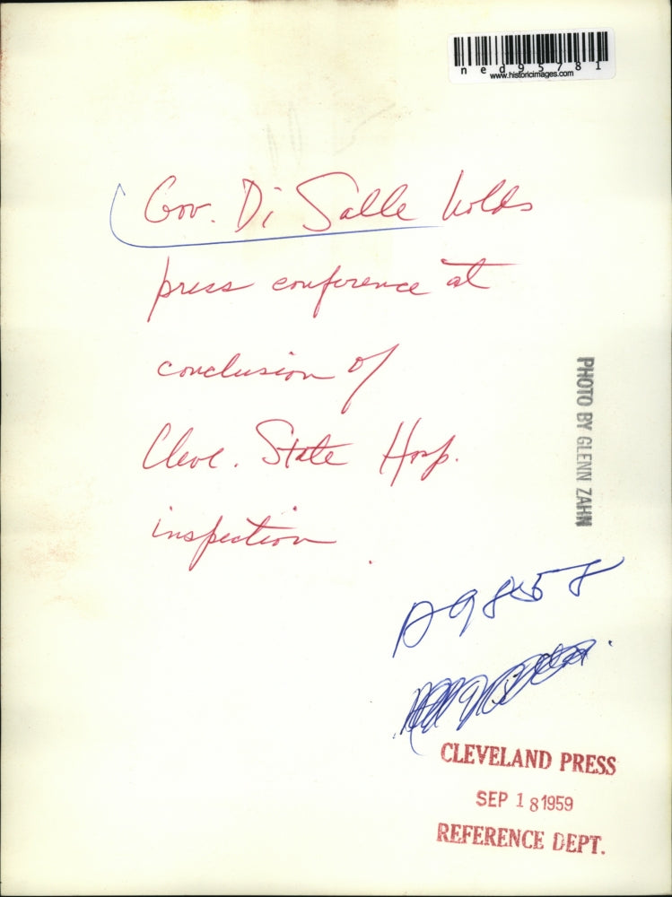 1958 Press Photo Michael V DiSalle Ohio Governor at a press conference