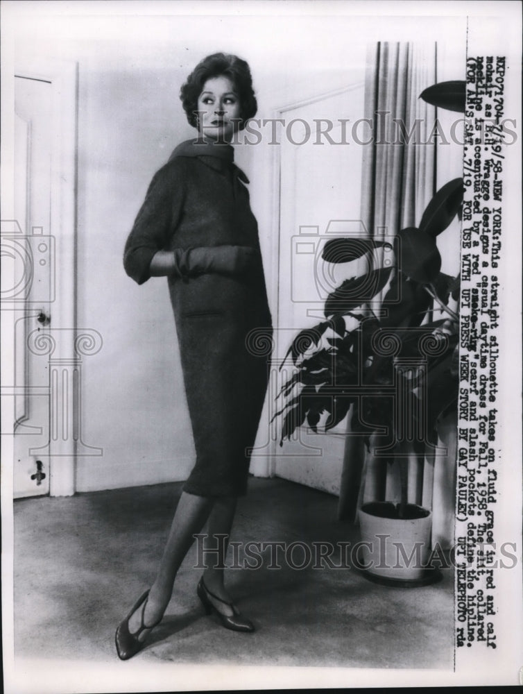 1958 Press Photo of the latest design by B.H. Wragge.