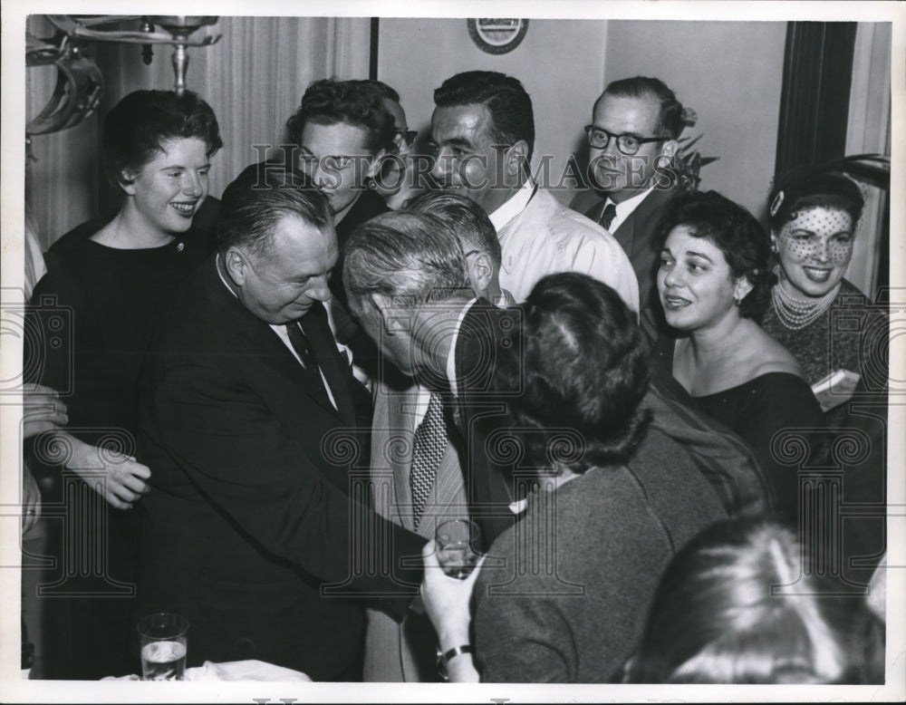 1958 Press Photo of people congratulating Michael DiSalle