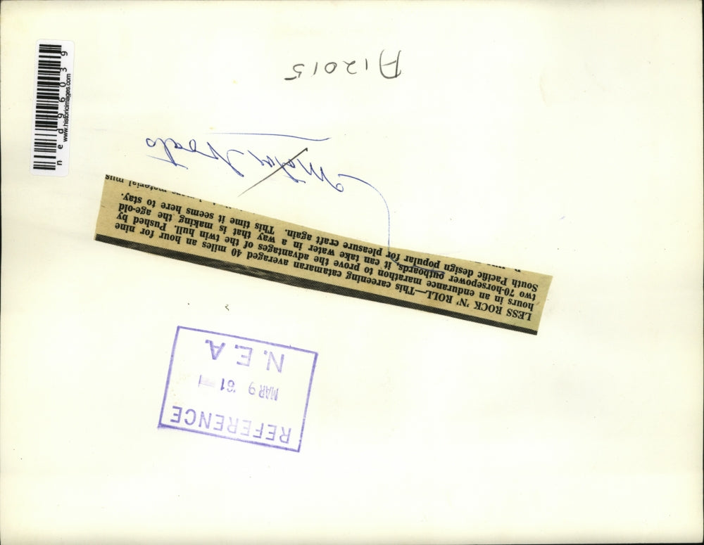 1961 Press Photo Outboard motoboat in South Pacific design for pleasure use