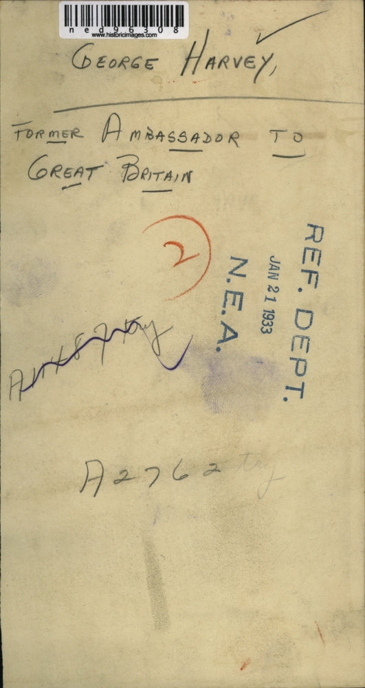 1933 Press Photo George Harbey Former Ambassador to Great Britain