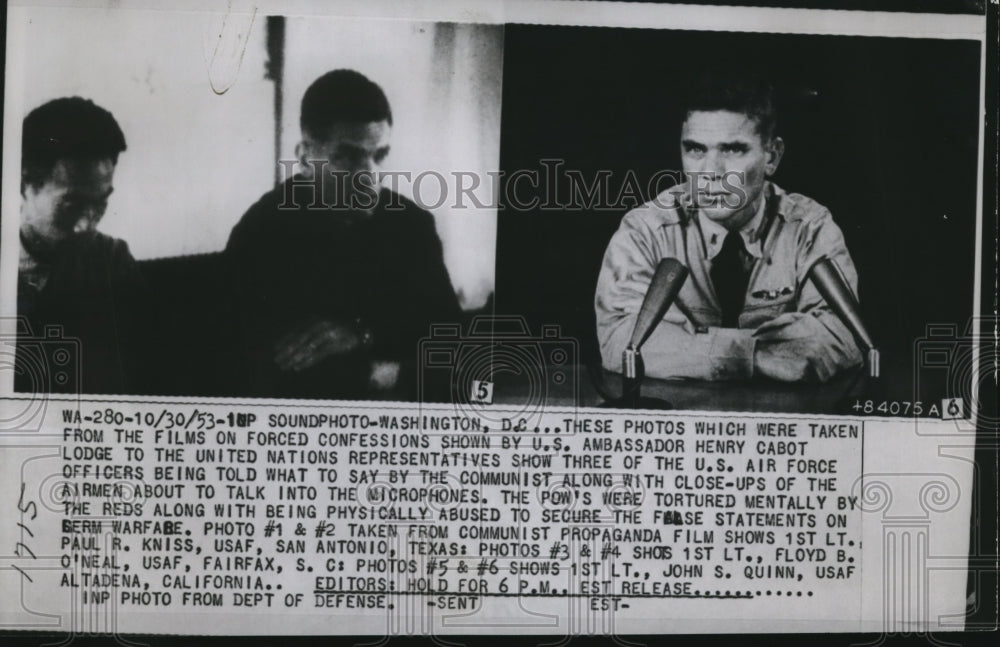1953 Press Photo 1st Lt.Paul Kniss,1st Lt.Floyd Altadena and 1st Lt. John Quinn- Historic Images