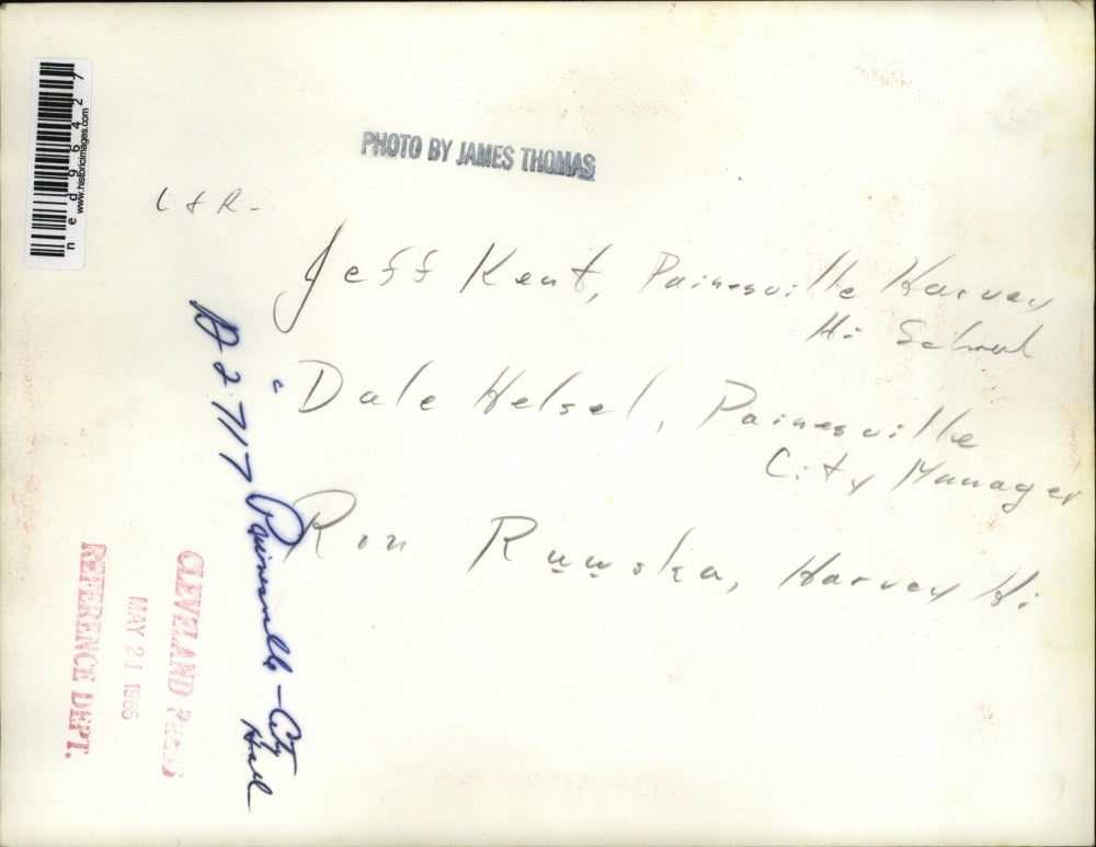 1965 Press Photo Jeff Kent,Dale Helsel and Ron Ruuska,Painesville Harvey High