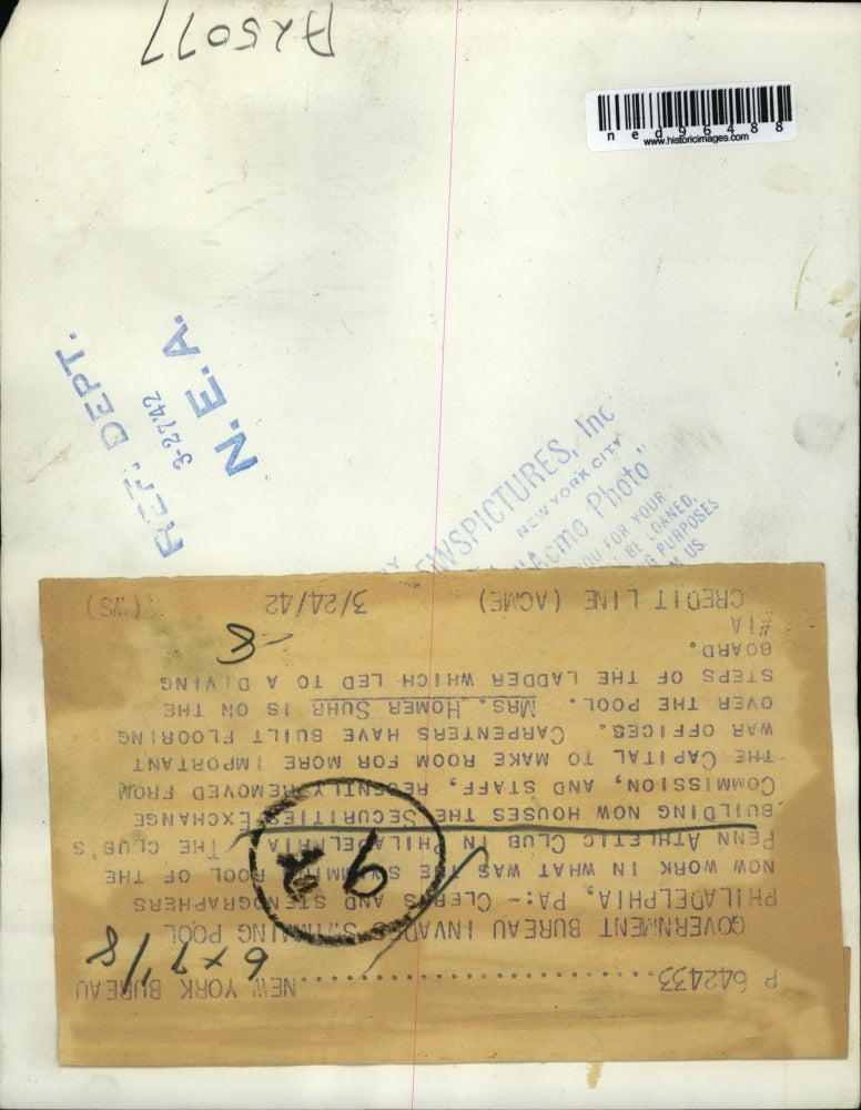 1942 Press Photo Government Bureau in Penn Athletic Club in Philadelphia