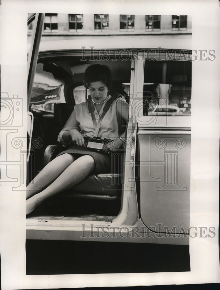 Load image into Gallery viewer, 1961 Press Photo Capsule Chair With Seatbelts
