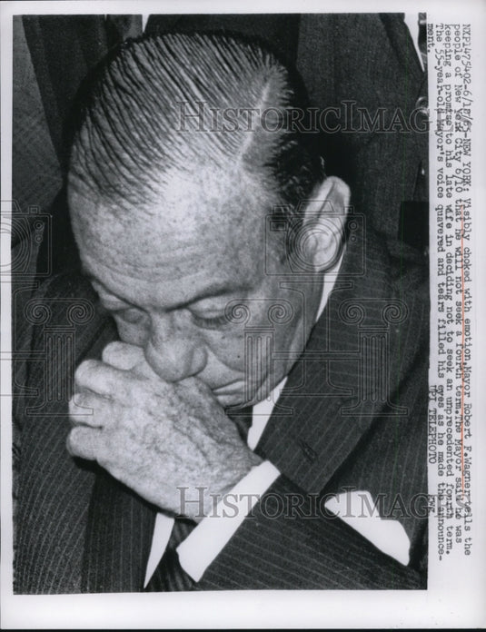 1965 Press Photo NYC Mayor Robert Wagner says he wont seek 4th term