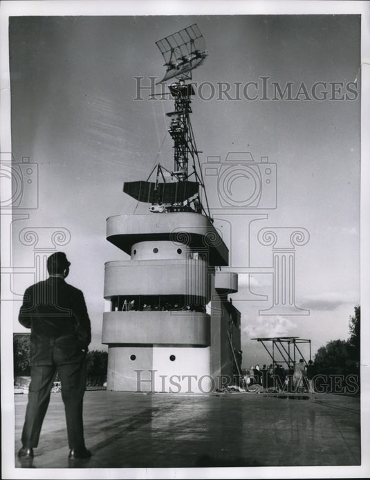1954 Press Photo Paris huge scale model of carrier Georges Clemenceau- Historic Images