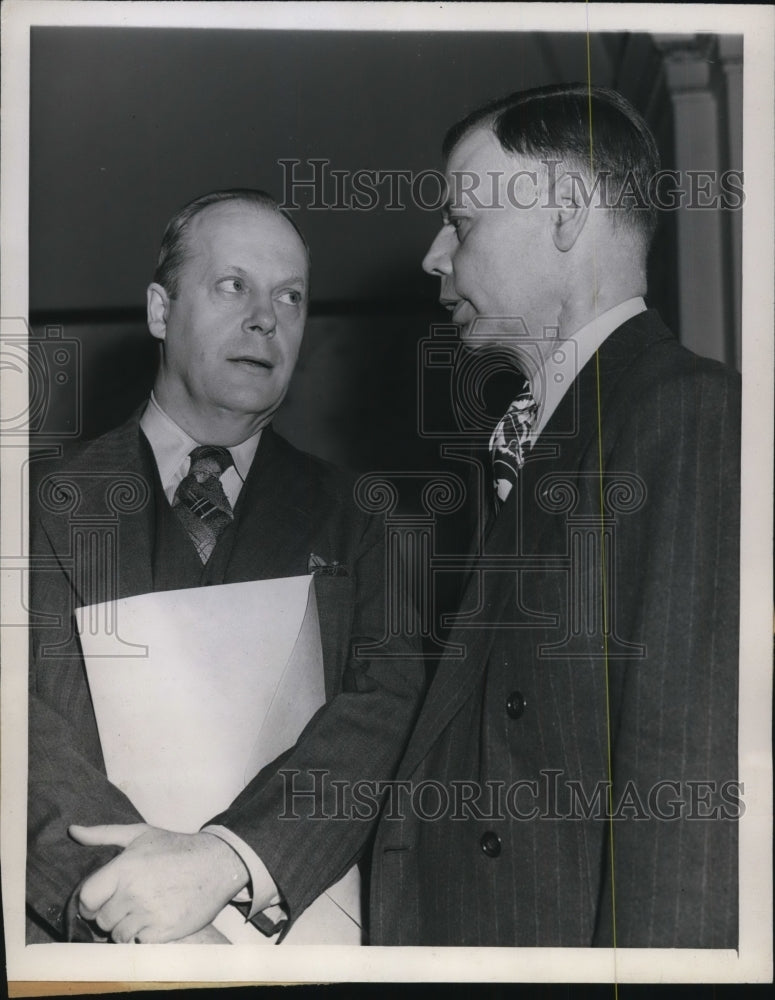 Load image into Gallery viewer, 1947 Press Photo Walter B. Smith pleads continuation of American Broadcasts

