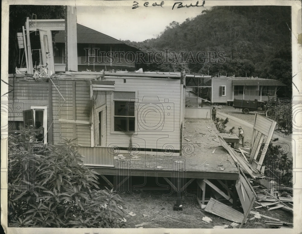 1942 Press Photo Panama Canal Zone dwellings razed for canal building