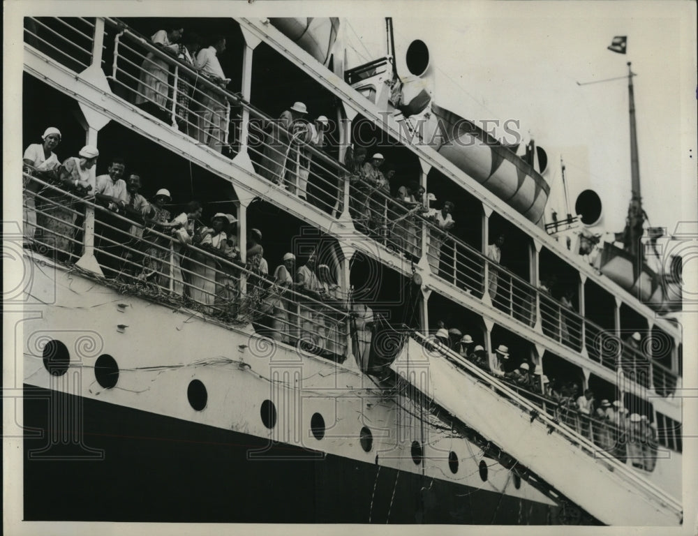 1933 Press Photo Liner ship Munargo leaving Miami Fla for Cuba
